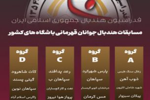 گروهبندی و برنامه نخستین روز مسابقات هندبال جوانان پسر کشور
