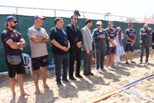 حضور مدیرکل ورزش و جوانان استان اصفهان بر سر تمرینات تیمهای ملی هندبال ساحلی ایران